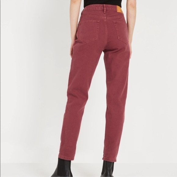 Frank & Oak Jeans Stevie High Rise Tapered Straight Rusty Red - Size 27 - Picture 8 of 16